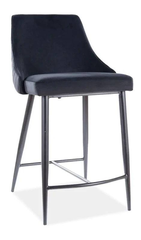 Hoker tapicerowany Piano B H-2 Velvet Bluvel 19 czarny