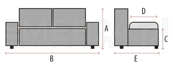 Sofa tapicerowana Castello 2 Velvet czarna Bluvel 19