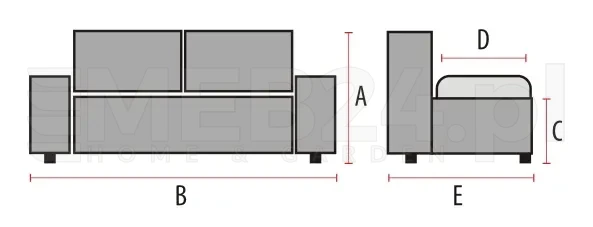 Sofa Elsa Velvet granatowa Bluvel 86