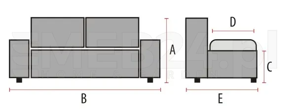Sofa TM-2 ekoskóra biały