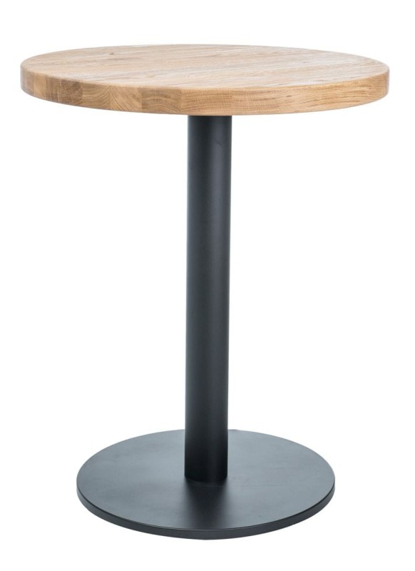 Stół Puro II 70 cm lity dąb/czarny