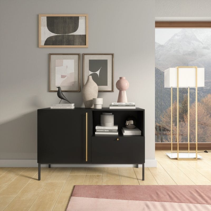 Komoda 120 cm LANZZI czarny mat