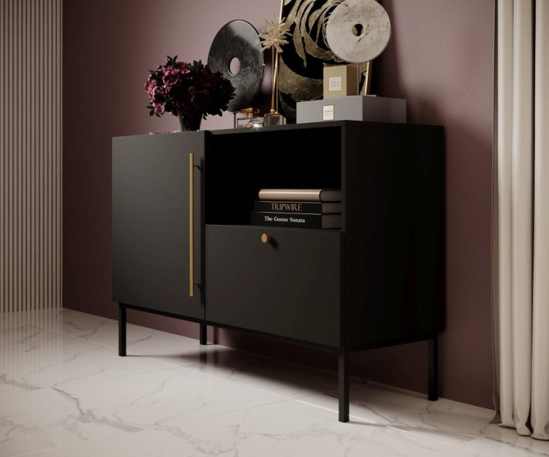 Komoda 120 cm LANZZI czarny mat
