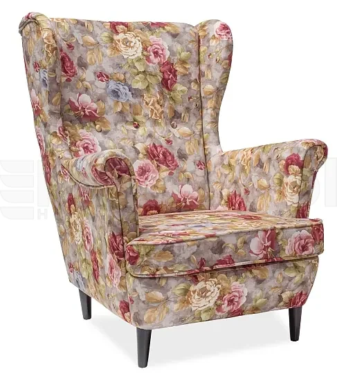 Fotel uszak Lord Coral kwiatowy - WM25