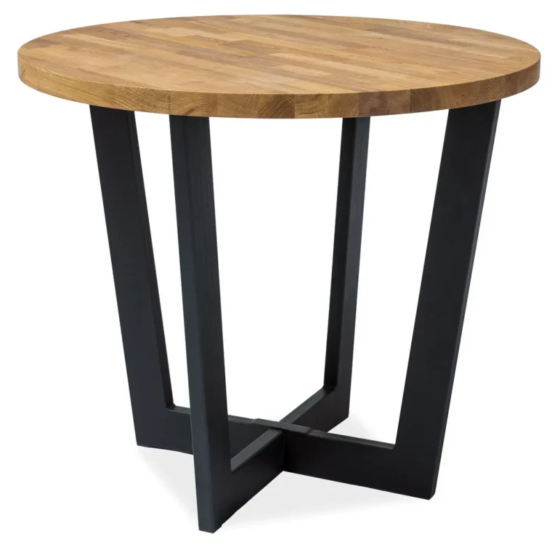 Stół Cono lity dąb/czarny 90 cm