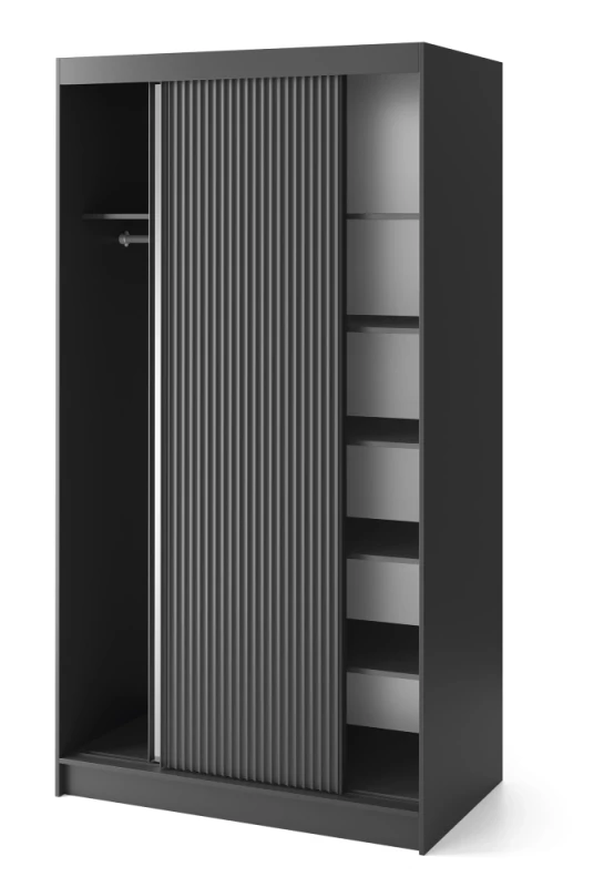 Szafa przesuwna z lustrem Prescco II garderoba 120x60x220 cm Czarny