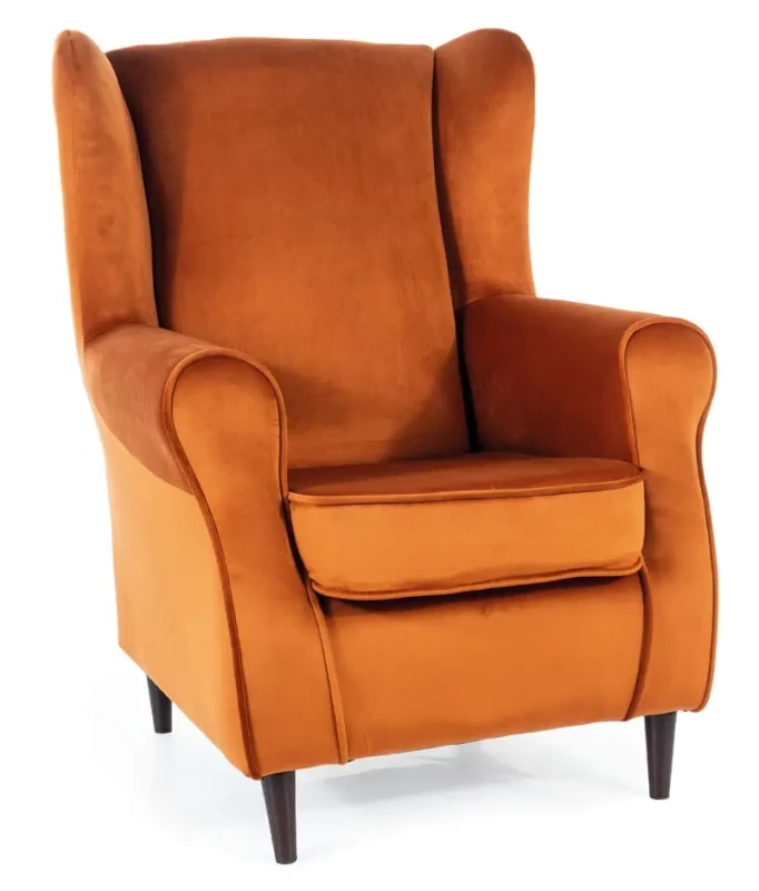 Fotel tapicerowany Baron Velvet cynamon Bluvel 4215