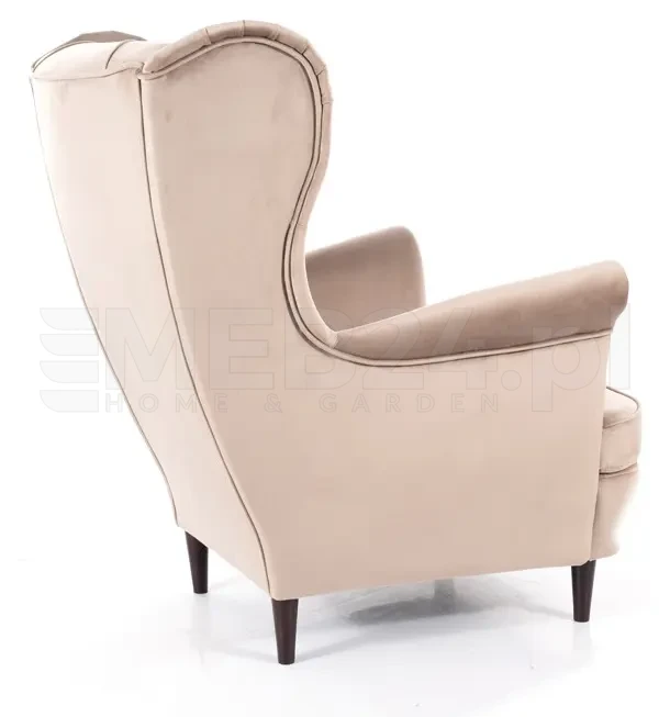 Fotel tapicerowany Lady Velvet ciemny beż Bluvel 40