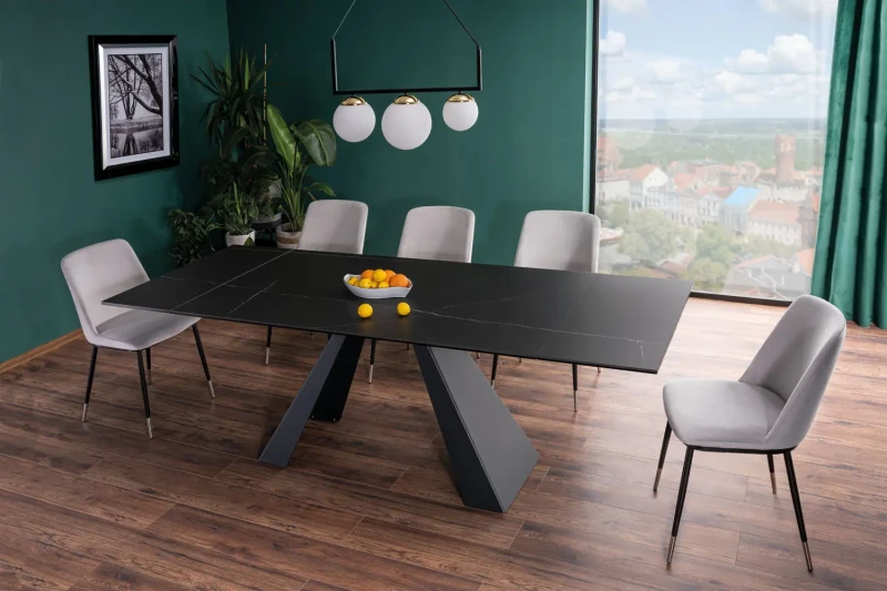 Stół rozkładany Salvadore Ceramic 160-240 cm czarny Sahara Noir/czarny mat
