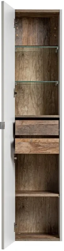Zestaw mebli łazienkowych SANTA FE TAUPE A3 taupe/dąb vintage z szafką pod umywalkę 80 cm - 6 elementów