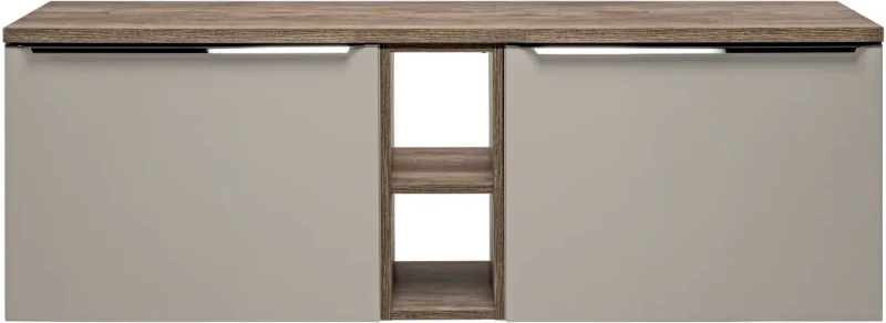 Szafka podwójna łazienkowa 60 cm SANTA FE taupe/dąb vintage z blatem 140 cm