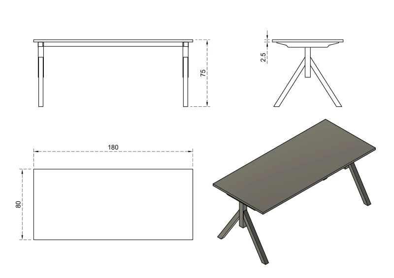 Biurko Mars Manager Desk 180x80 cm Orzech