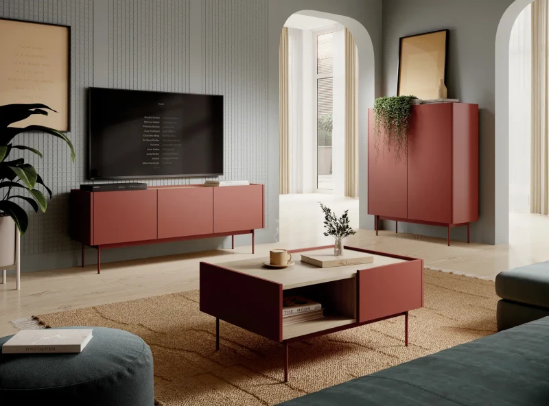 Szafka RTV Color 144 cm ceramic red