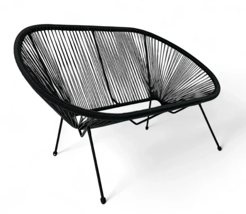 Sofa ogrodowa z technorattanu Kobi na taras balkon Czarny