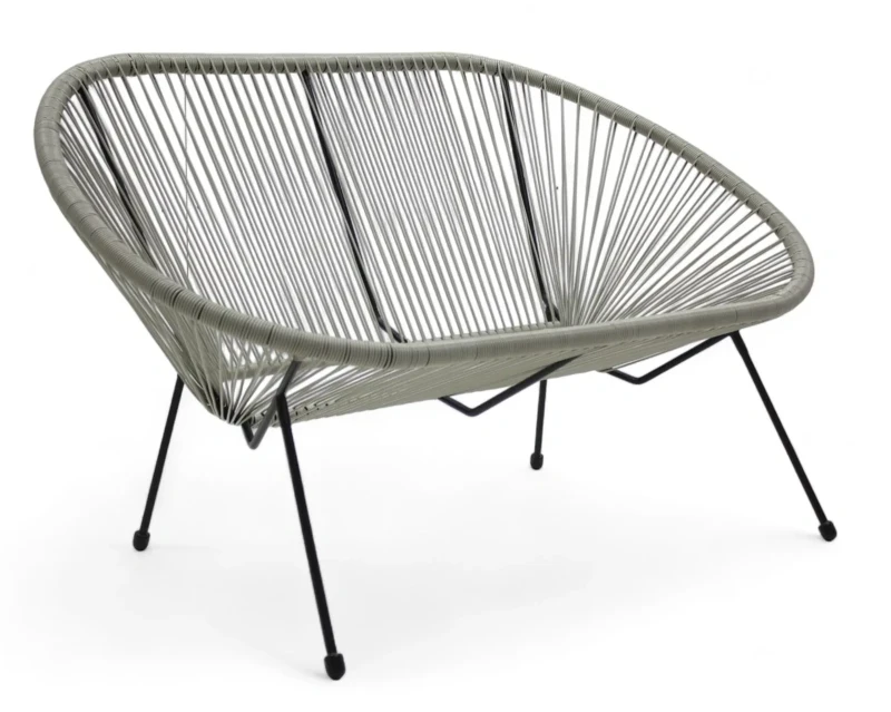 Sofa ogrodowa z technorattanu Kobi na taras balkon Szary