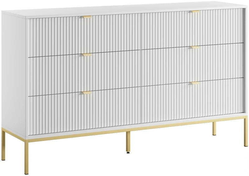 Komoda Nova 154cm z szufladami biała