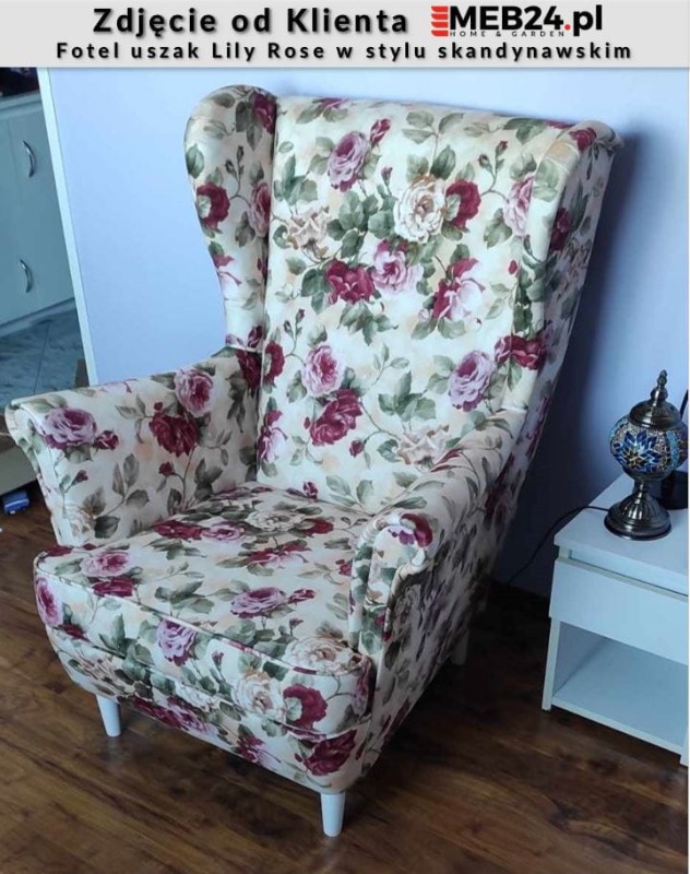 Fotel uszak Lily Rose w stylu skandynawskim 48H - zdjęcie od klienta