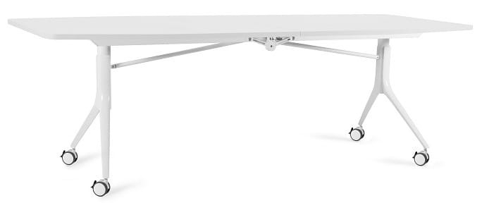Biurko Carl Table 240x100 cm z funkcją składania na kółkach Biały