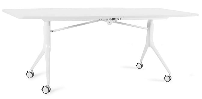 Biurko Carl Table 200x100 cm  z funkcją składania na kółkach Biały
