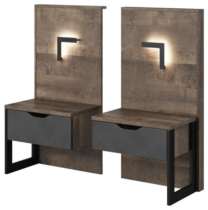 Stoliki nocne Arden z oświetleniem 52 cm dąb sand grange