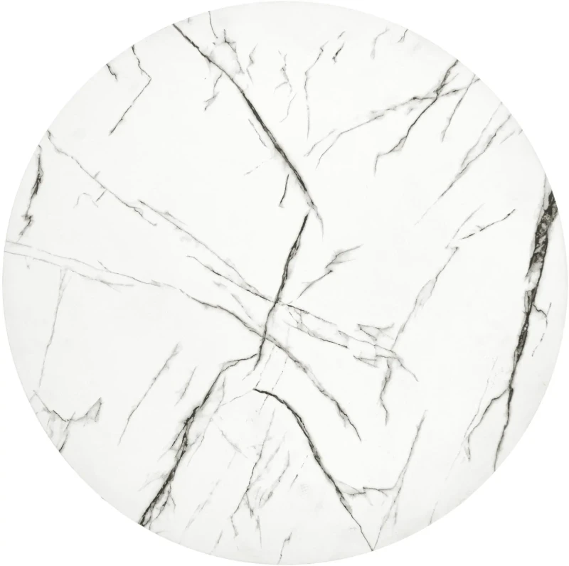 Ława okrągła Antica M 55cm blat biały marmur/czarny
