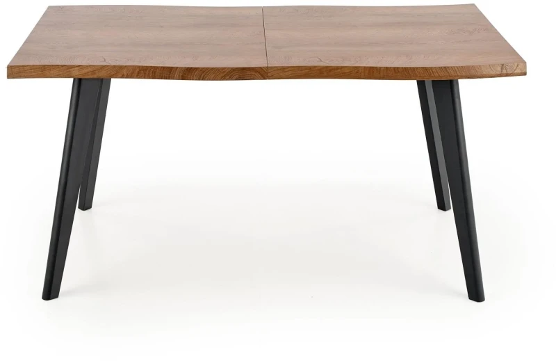 Stół rozkładany Dickson 120-180cm blat dąb naturalny/czarny