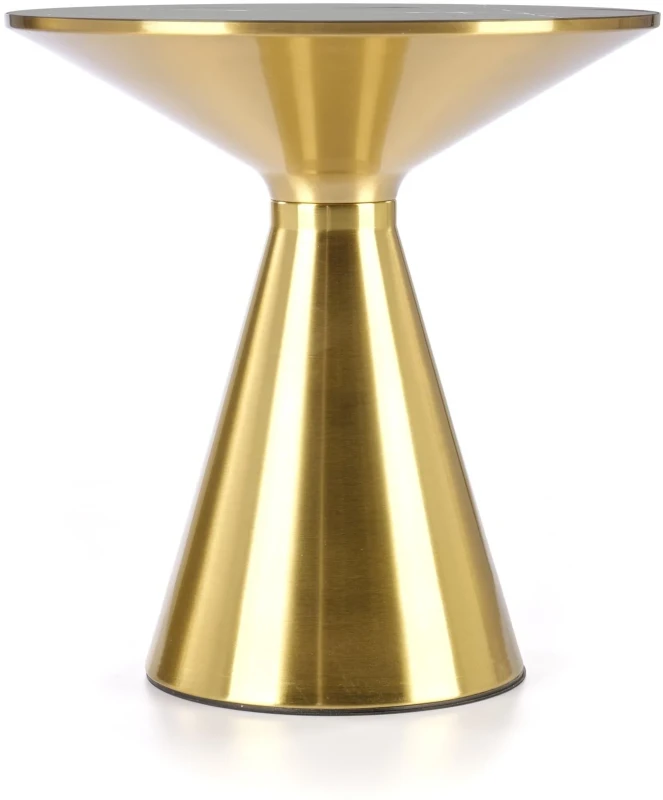 Stolik kawowy Tribeca 50 cm ława okrągła blat ceramiczny czarny marmur / złoty