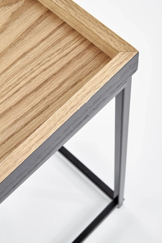 Stolik kawowy Yava 42 cm kwadratowy do salonu dąb naturalny/czarny