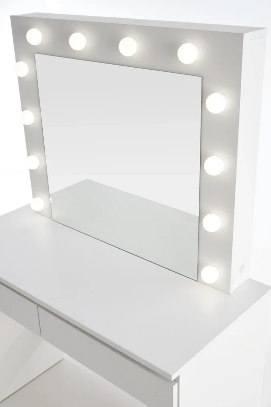 Toaletka Hollywood 94 cm z lustrem oświetlenie LED do sypialni biały
