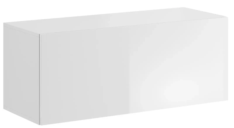 Szafka RTV Vivo 100 cm wisząca z oświetleniem LED biały/biały połysk