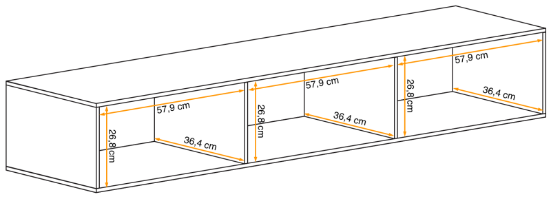 Szafka RTV Switch I 180 cm trzy komory do salonu dąb wotan