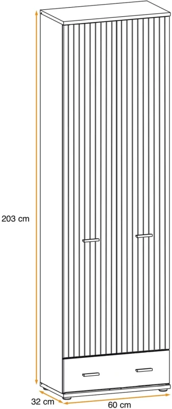 Szafa dwudrzwiowa Marco 60 cm z szufladą do przedpokoju antracyt/dąb artisan