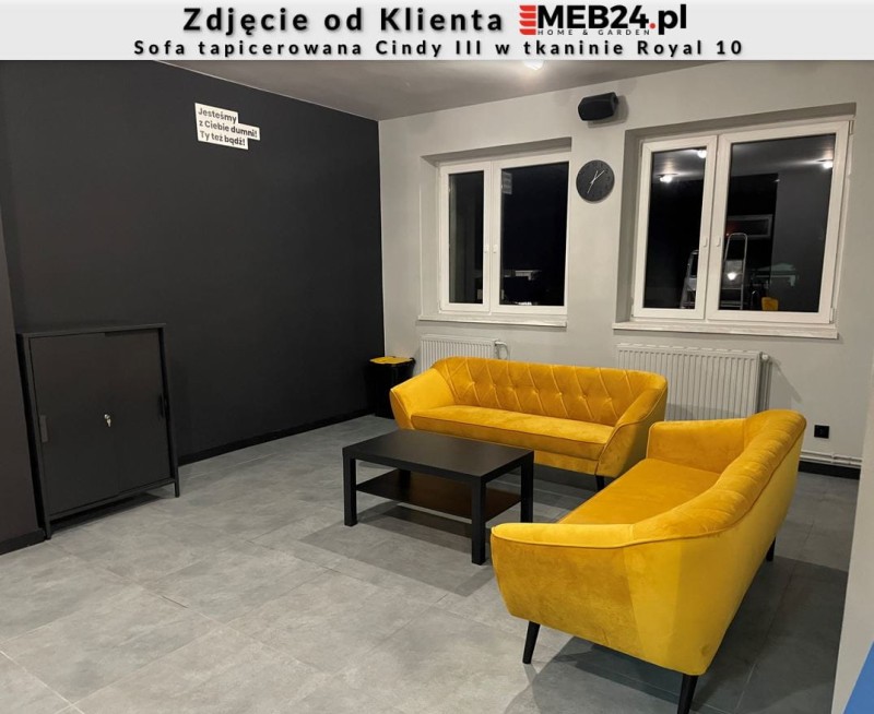 Sofa tapicerowana Cindy III w stylu skandynawskim - zdjęcie od klienta