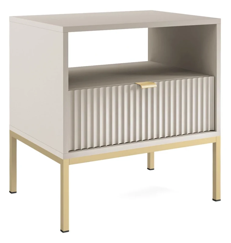 Szafka nocna Nova 54 cm z szufladą kaszmir - stelaż złoty