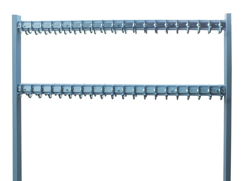 Wieszak do szatni 120 cm 80 hak, czarny/srebrny
