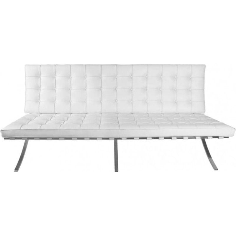 Sofa BA2 2 osobowa, biała skóra naturalna