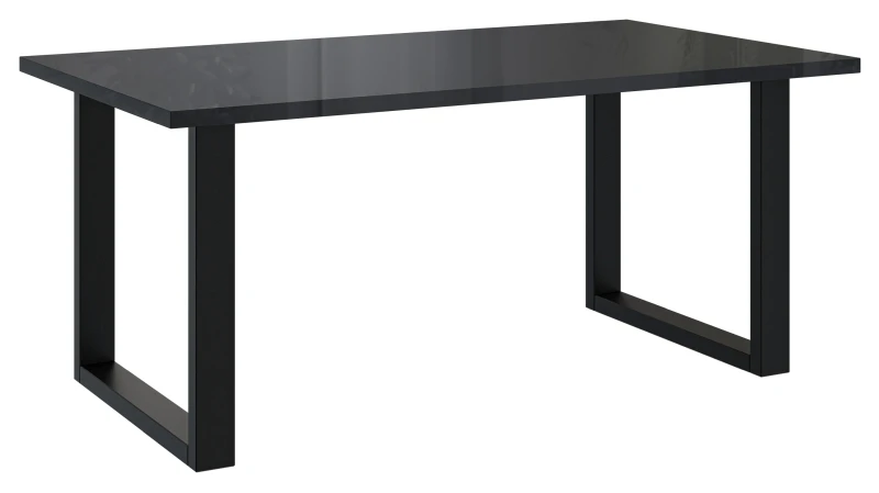 Stół Nordica U 160x90 cm z czarnymi nogami do jadalni salonu black gloss