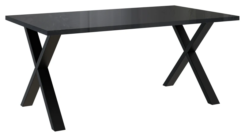 Stół Nordica X 160x90 cm z czarnymi nogami do jadalni salonu black gloss