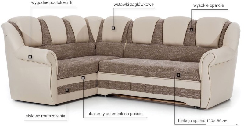 Narożnik rozkładany Lord II tapicerowany