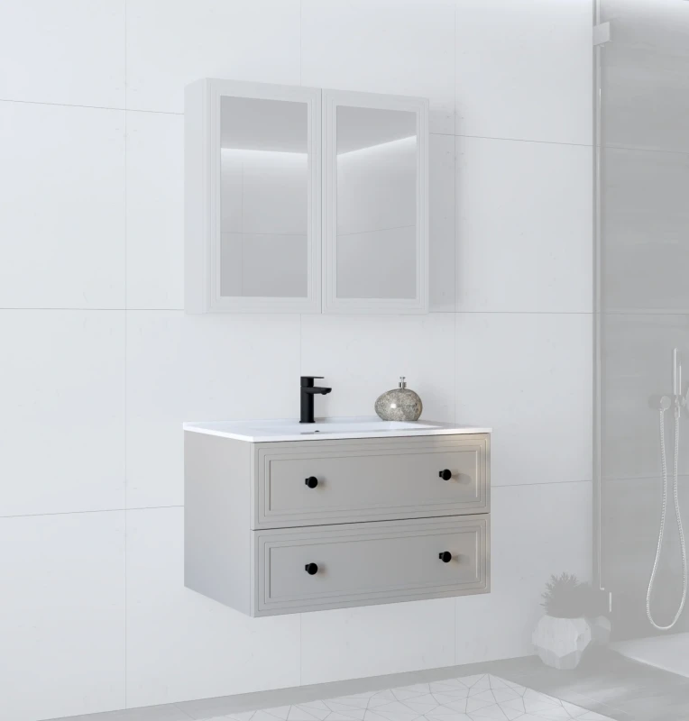 Szafka pod umywalkę Toreto z 2 szufladami do łazienki 80 cm cashmere
