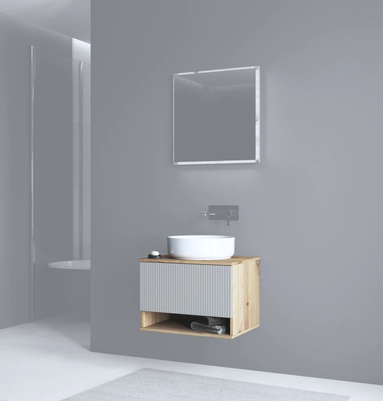 Szafka pod umywalkę Aviola z szufladą 60 cm dąb artisan/kaszmir mat