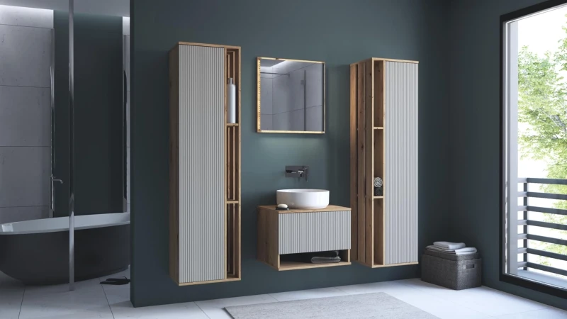 Szafka pod umywalkę Aviola z szufladą 60 cm dąb artisan/kaszmir mat