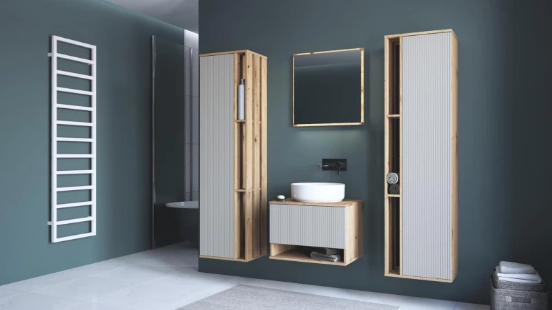 Szafka pod umywalkę Aviola z szufladą 60 cm dąb artisan/kaszmir mat