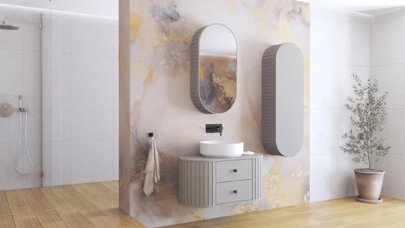 Szafka pod umywalkę Venezia z 2 szufladami do łazienki 95 cm cashmere