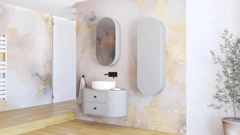 Szafka pod umywalkę Venezia z 2 szufladami do łazienki 95 cm cashmere