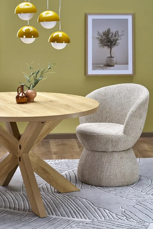 Stół okrągły Morus w stylu skandynawskim do jadalni 105 cm naturalny