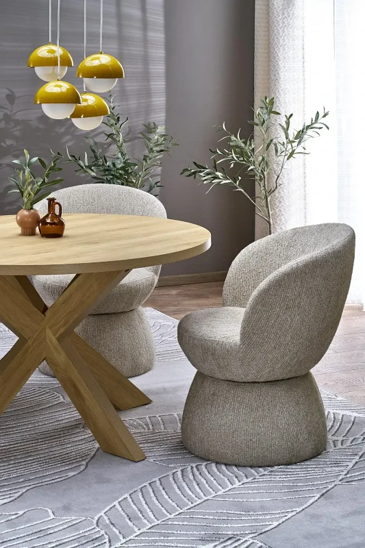 Stół okrągły Morus w stylu skandynawskim do jadalni 105 cm naturalny