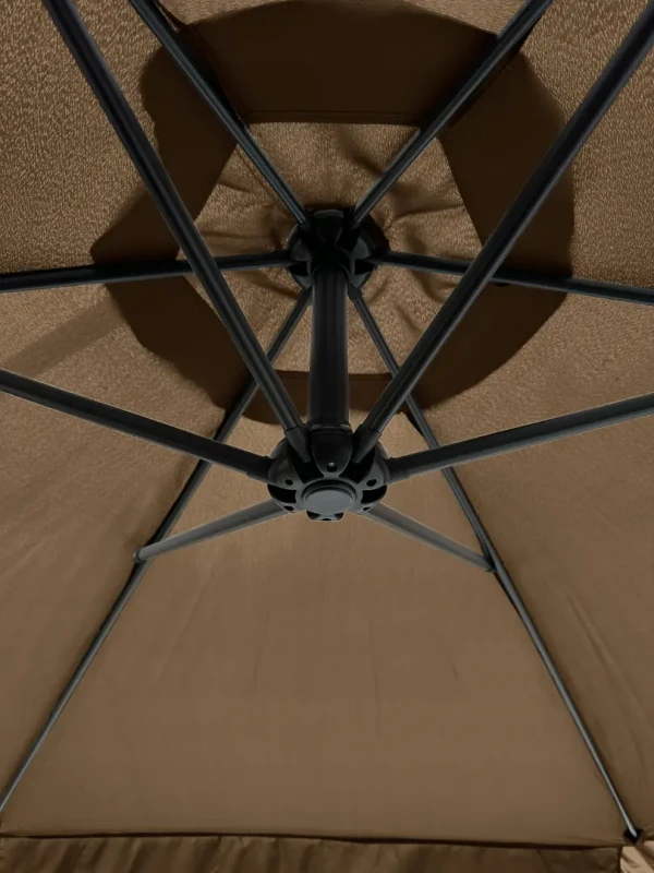 Parasol ogrodowy Merato składany z wysięgnikiem 350 cm + pokrowiec Brąz