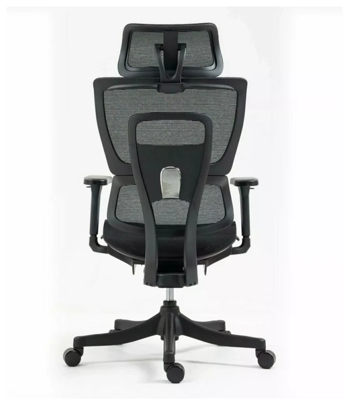 Fotel obrotowy Winner ergonomiczny regulowane siedzisko i podłokietniki do biura czarny