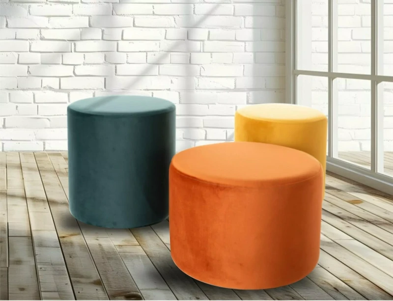 Pufa tapicerowana Doti B Velvet do salonu 38 cm curry Bluvel 68